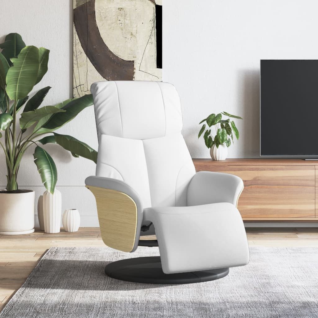 vidaXL Sessel Relaxsessel mit Fußteil Weiß Kunstleder (1-St)