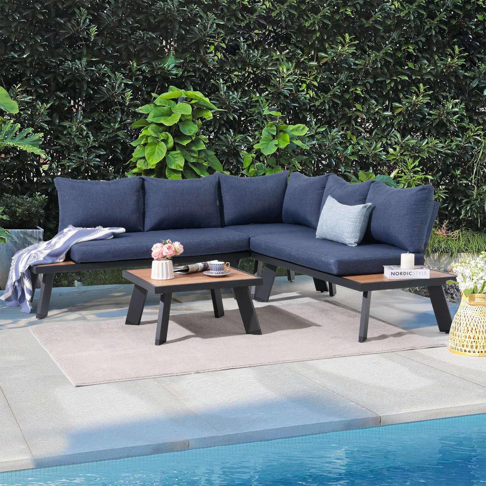 JOIVI Gartenlounge-Set Gartenlounge Set aus Aluminium, günstig online kaufen