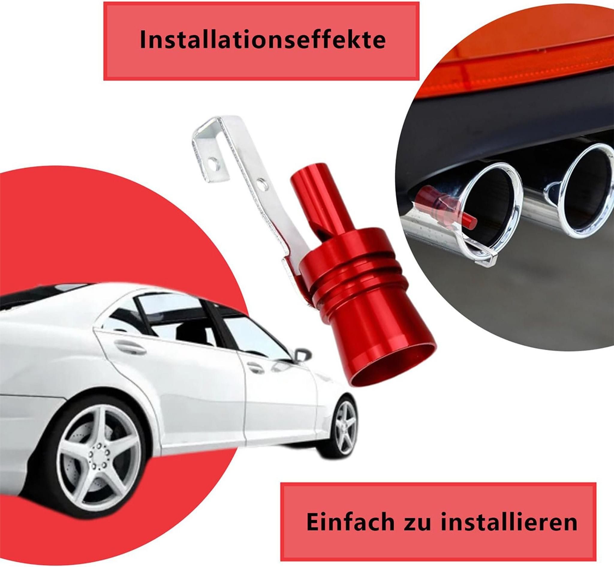 FELIXLEO Eiskratzer Auto Turbo Sound Pfeife Aluminium 2 Stück Schwarz Rot