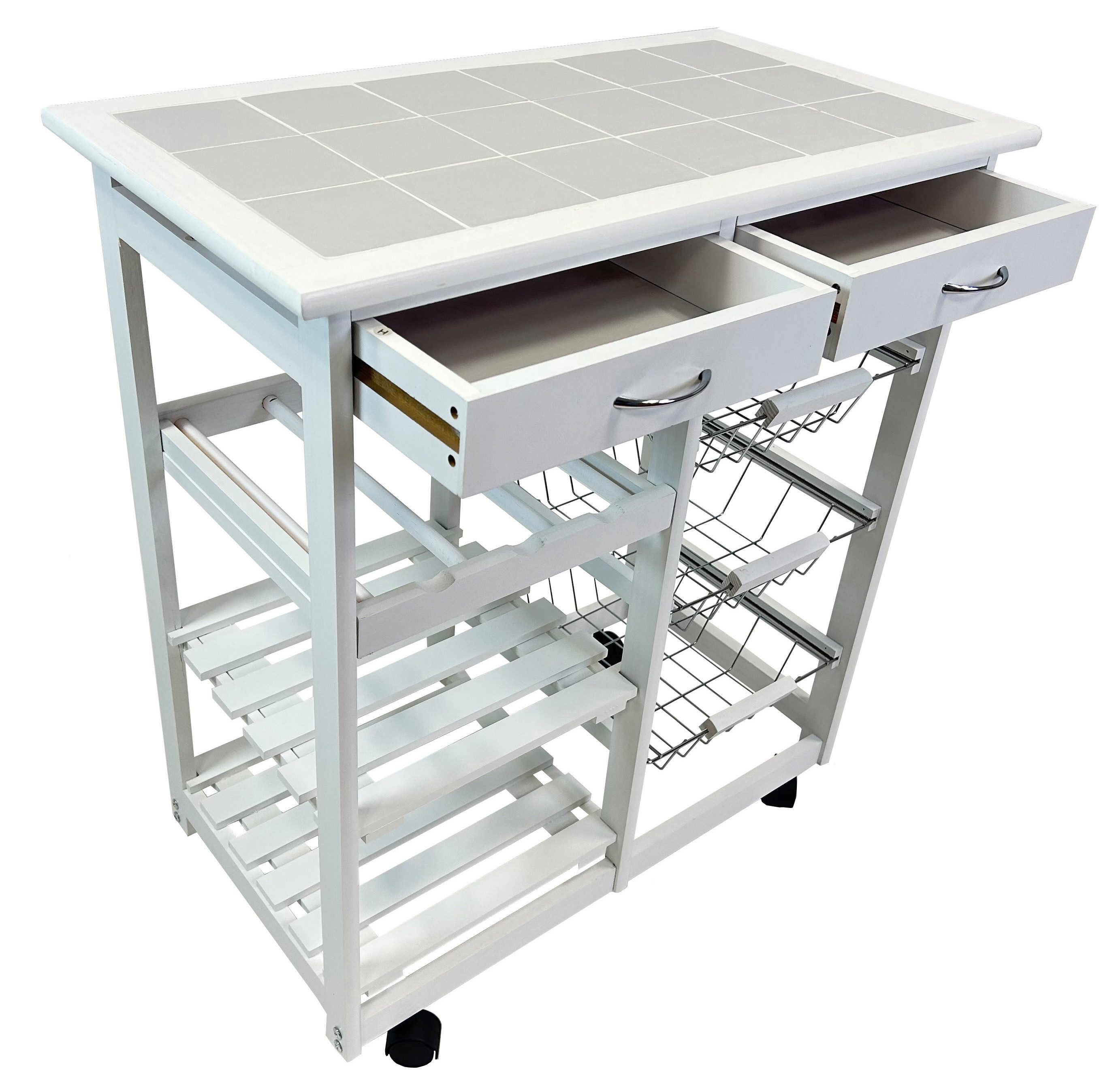 abc HOME Küchenwagen Schubladen, Ablageflächen, Leichtlaufrollen, 76 cm H günstig online kaufen