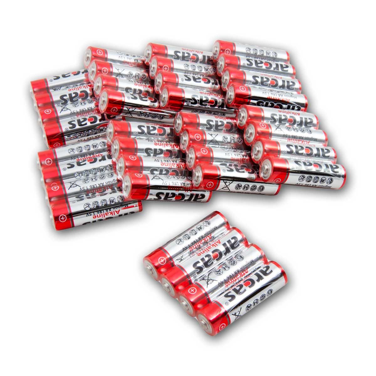 Arcas Mignon-Batterie 32+4 Pack, Alkaline 1,5V, AA/LR06 Batterie
