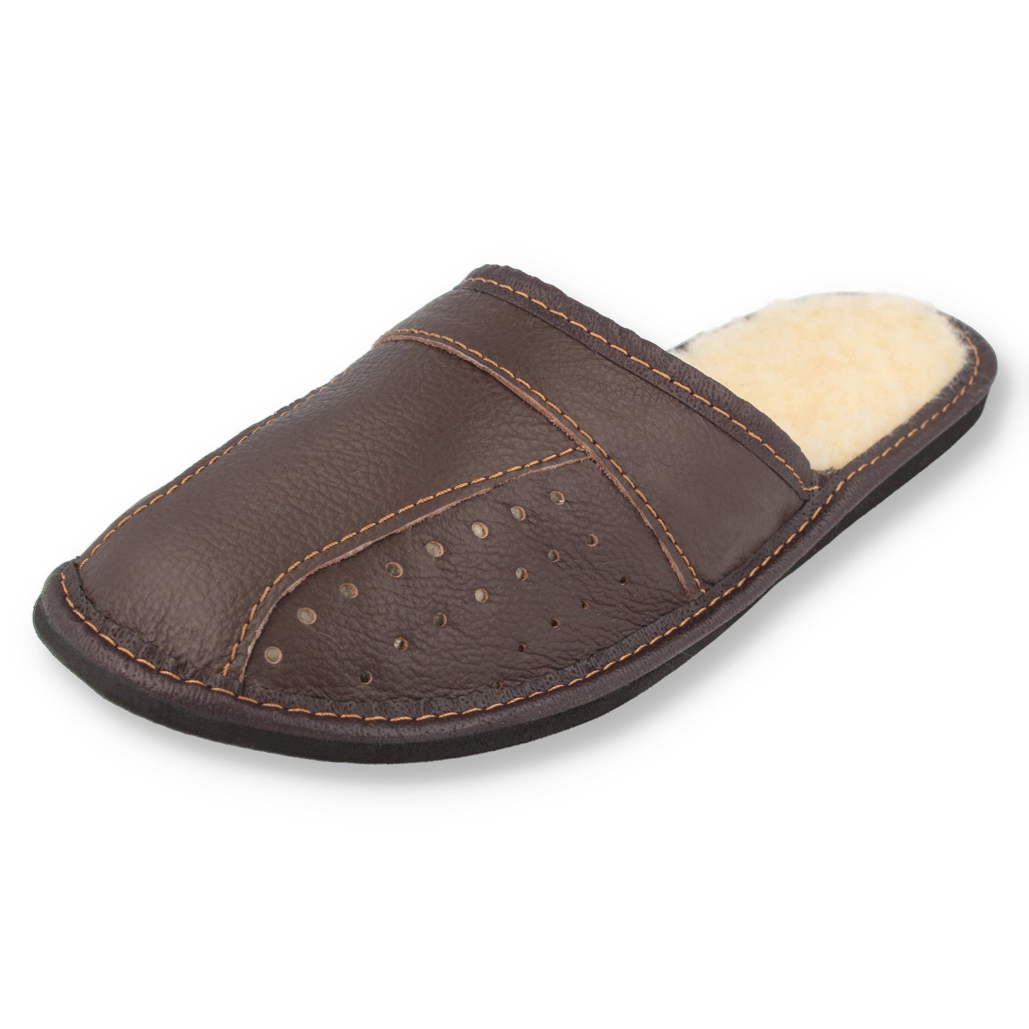 filsko Danzig Elegante Herren Pantoffeln aus Rindleder Hausschuh bis Schuhgröße 50!
