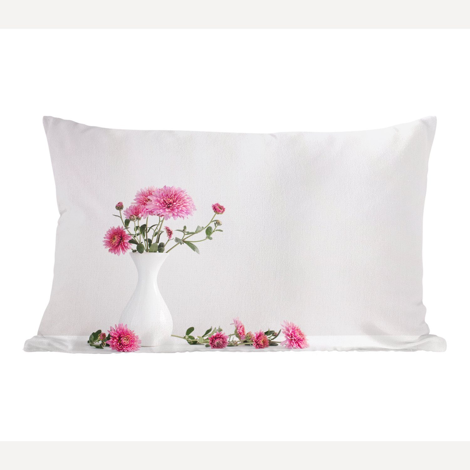 MuchoWow Dekokissen Chrysanthemen - Rosa - Stilleben, Wohzimmer Dekoration, Zierkissen, Dekokissen mit Füllung, Schlafzimmer