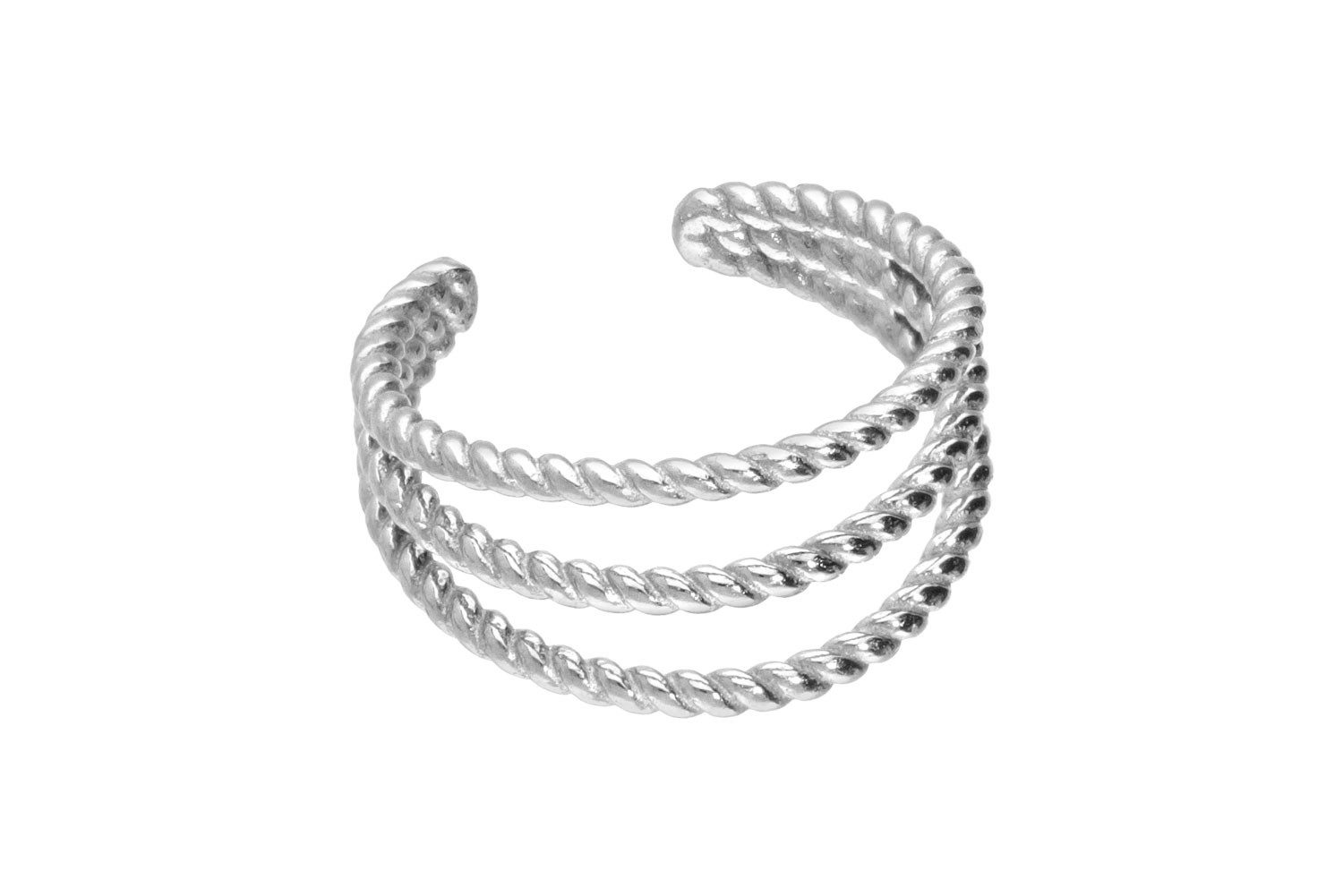 PIERCINGLINE Fake-Spirale Chirurgenstahl Fake Ohrring 3 GEDREHTE RINGE (Fake Piercing-Ringe, 1-tlg)