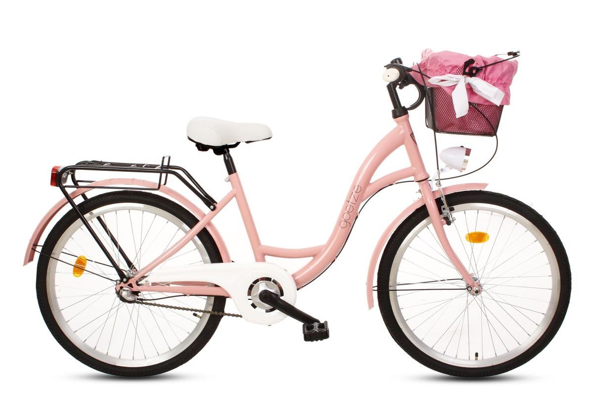 vidaXL Kinderfahrrad 24 Zoll Rosa Weiß Kinderrad Fahrrad für Kinder Mädchen 