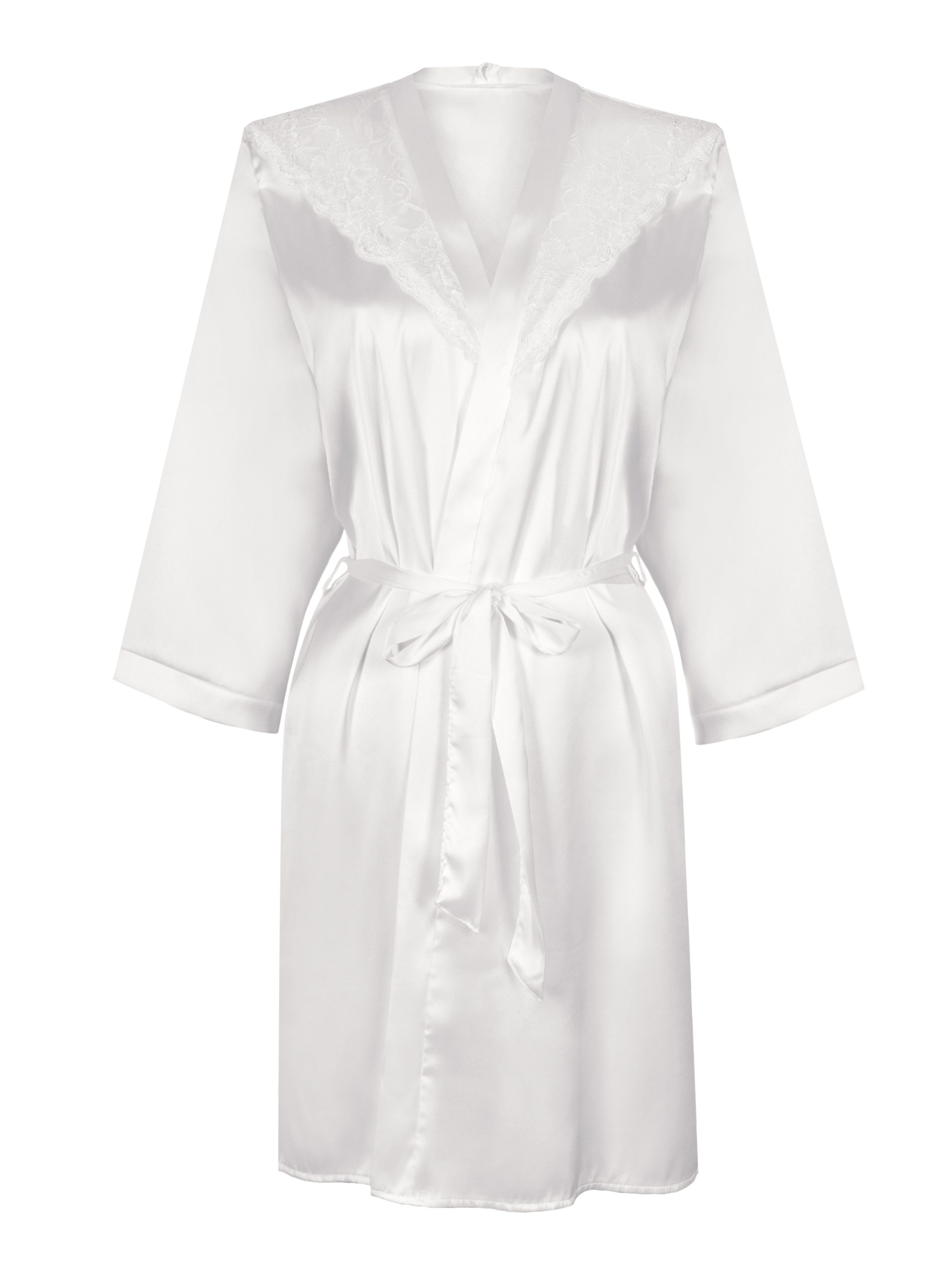 Donna Morgenmantel Kimono aus edlem Seidensatin-Stretch, günstig online kaufen