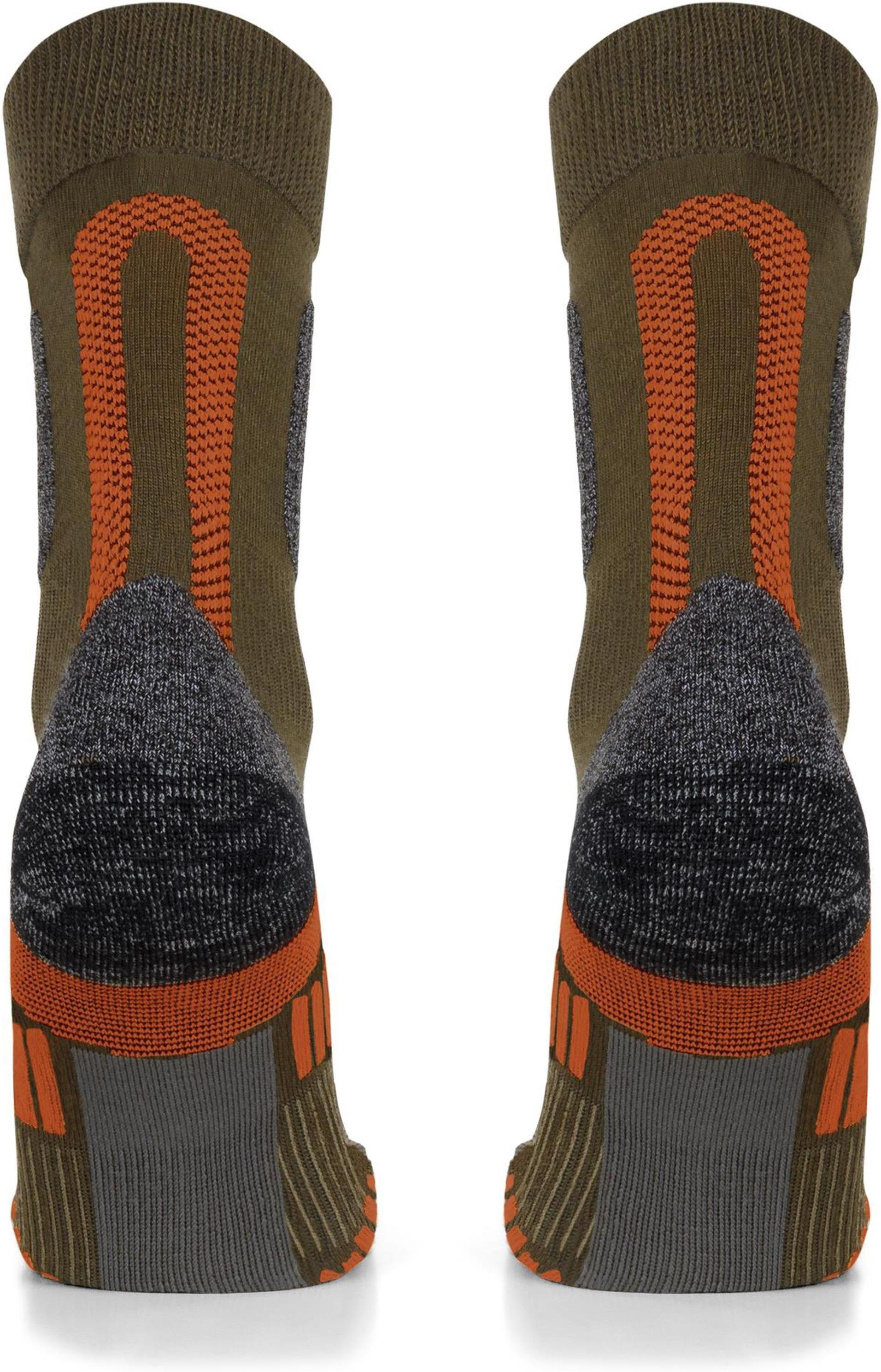 normani Sportsocken hochwertige mit Merinowolle Oliv 2 (2 Trekking Frotteesohle Paar) Merino Socken