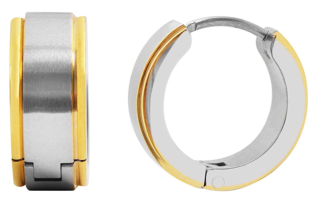 Paar Creolen Damen Creolen aus poliertem Edelstahl Ø 12 mm