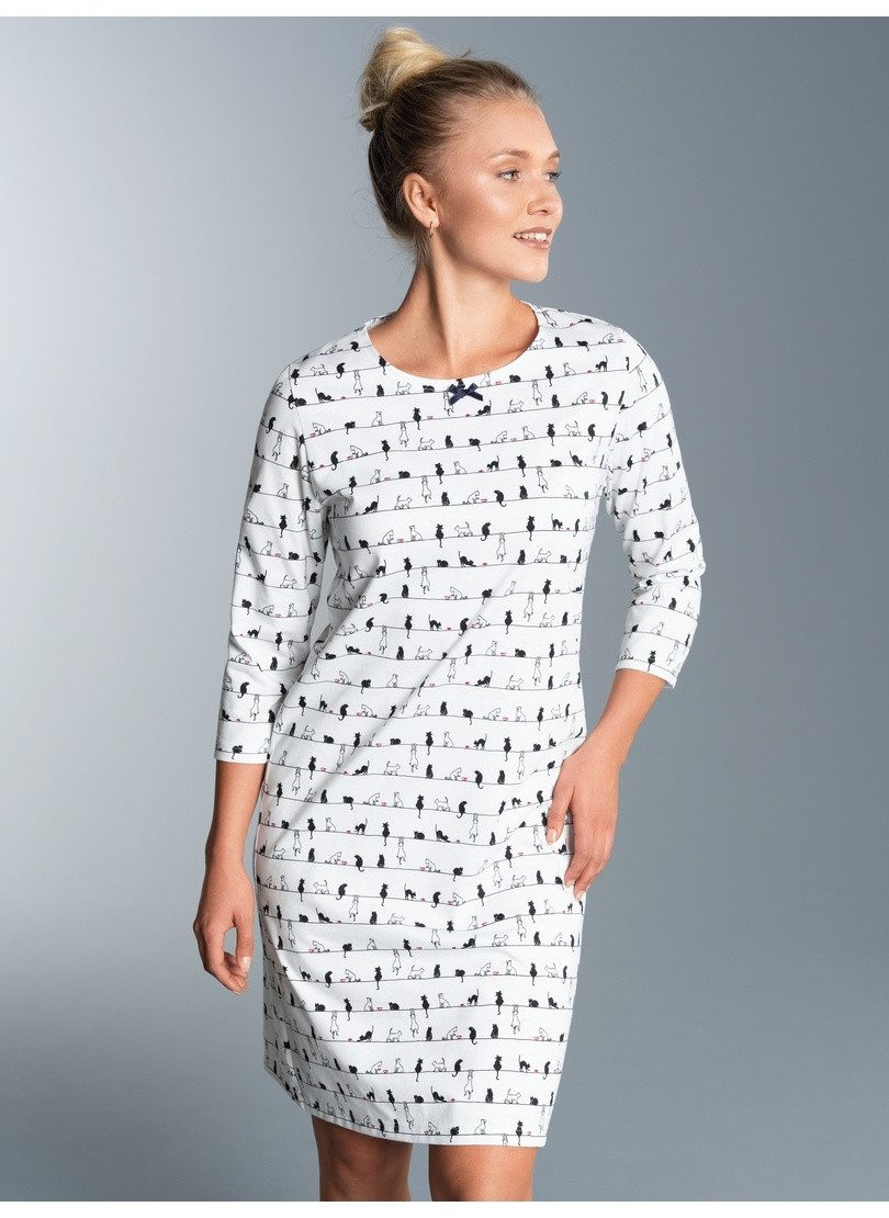 Trigema Nachthemd TRIGEMA 3/4 Arm Nachthemd mit Katzenmotiv (1-tlg) günstig online kaufen