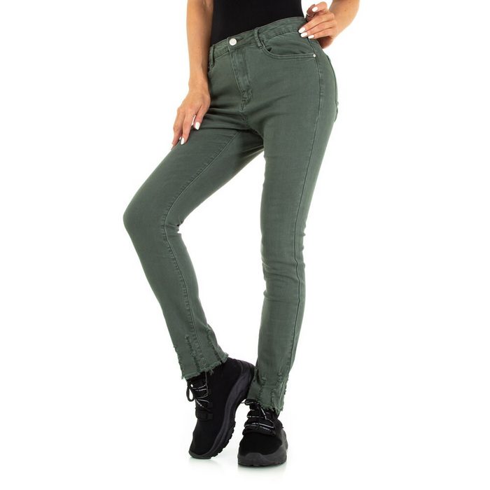 Ital-Design Skinny-fit-Jeans Damen Freizeit Stretch Skinny Jeans in Grün