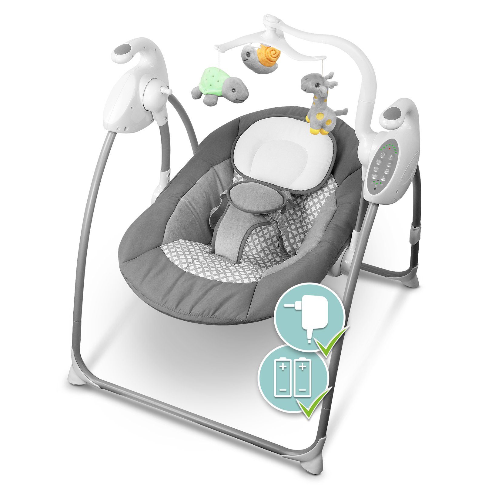 Babyschaukel mit HEIMWERT Babyschaukel und Babywippe elektrisch Fernbedienung Sound
