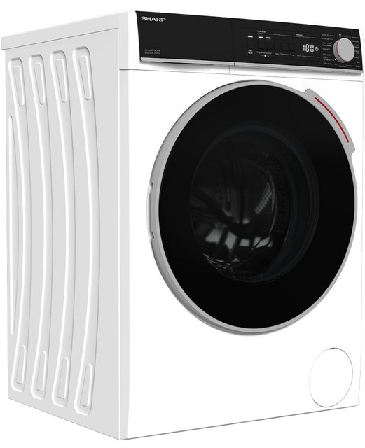 Sharp Waschmaschine ES-NFB814CWA-DE, 8 kg, 1400 U/min, Advanced Inverter Motor, Dampffunktion, AquaStop, Kindersicherung