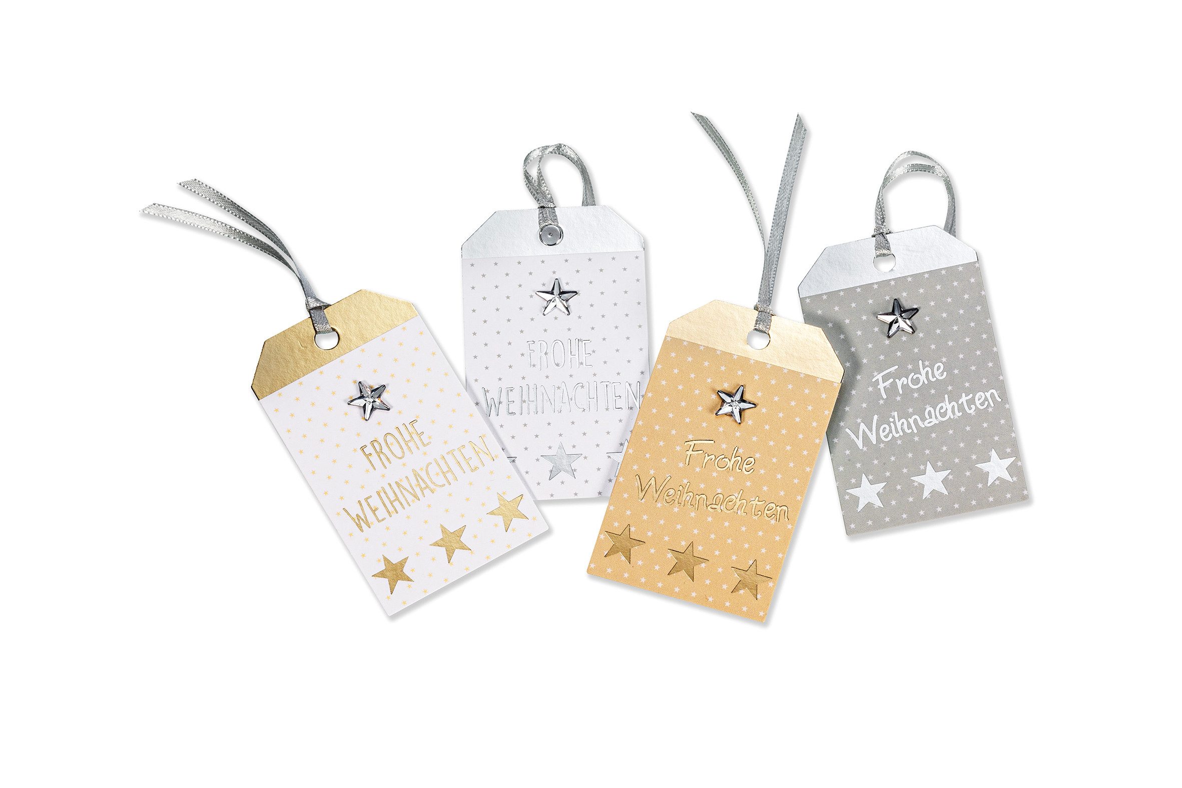 Perleberg Grußkarten Weihnachten - Geschenkanhänger – Mehrstückpackung – 4