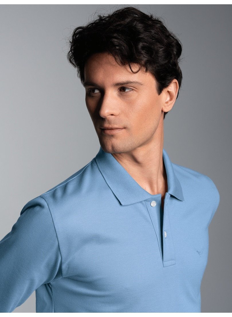 Trigema Poloshirt TRIGEMA Langarm Poloshirt mit Armbündchen (1-tlg) – Bild 3 von 3