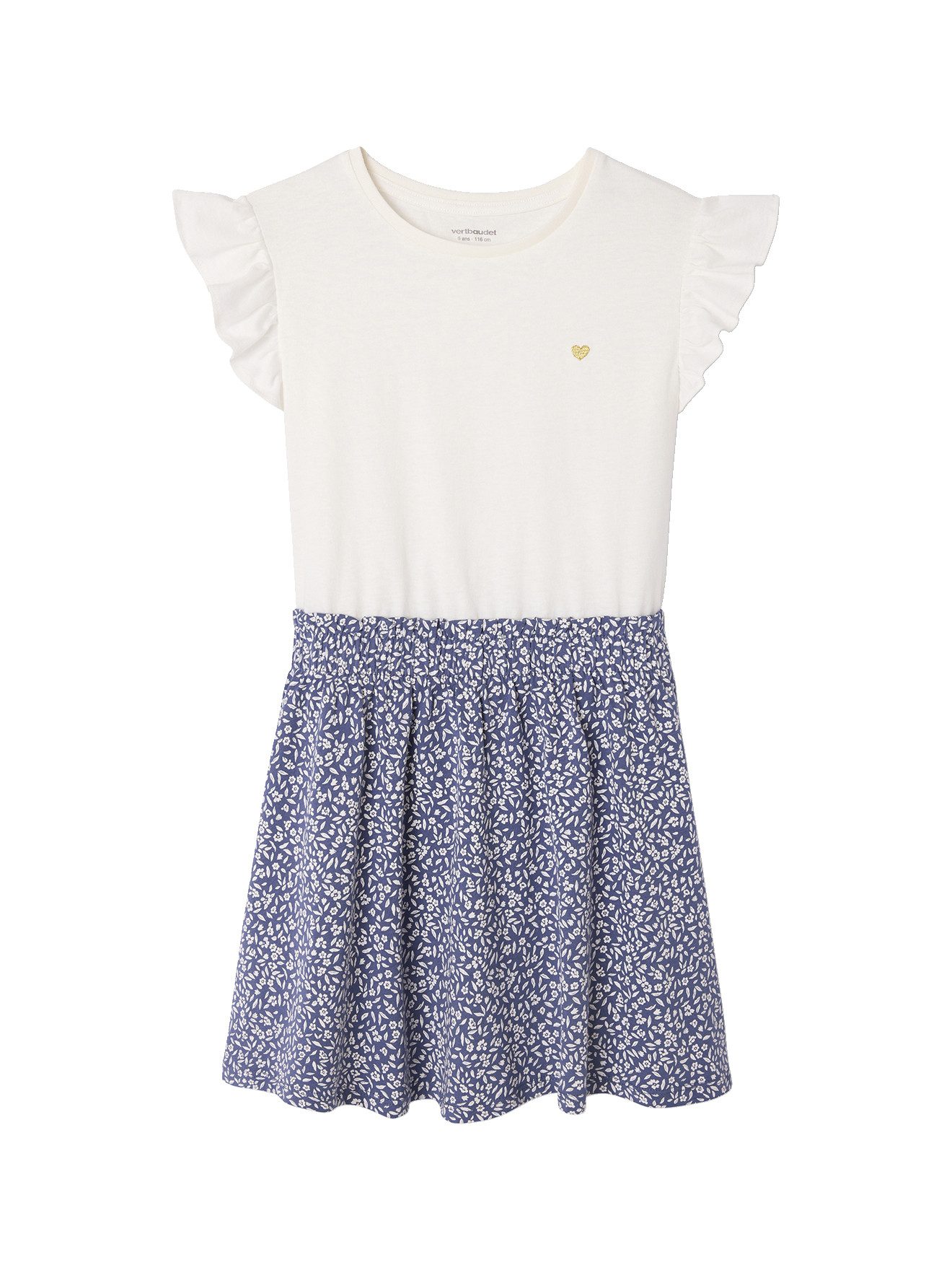 vertbaudet Minikleid Mädchen 2-in-1-Kleid 1er-Pack