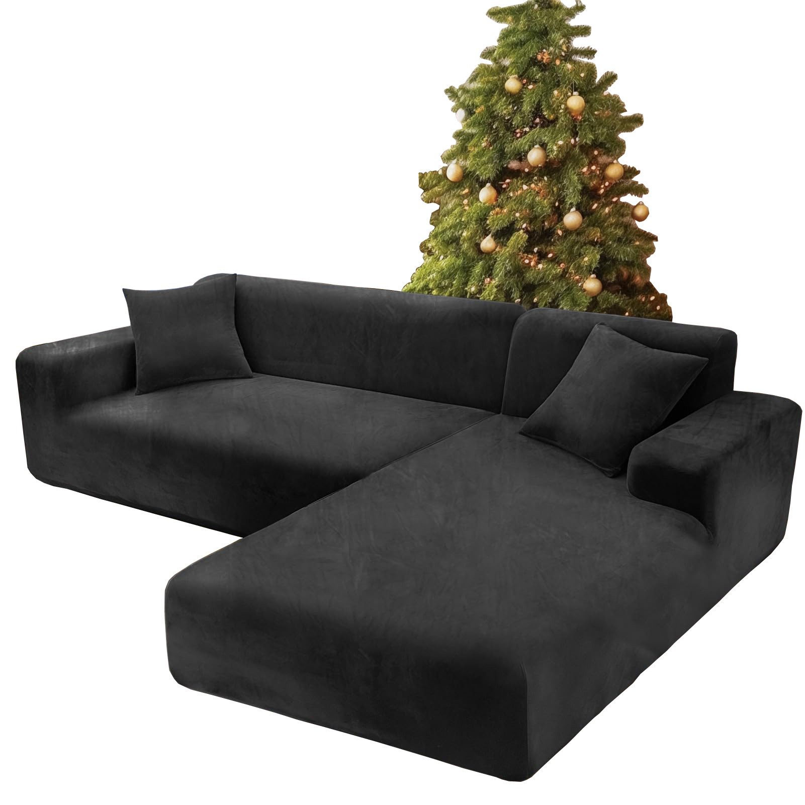 Agger Sofabezug Stretch-Sofabezug Dicke Samt Sofa Überwürfe Sofabezug, Sofahusse mit Armlehne für Wohnzimmer, Protector für Hunde Haustiere