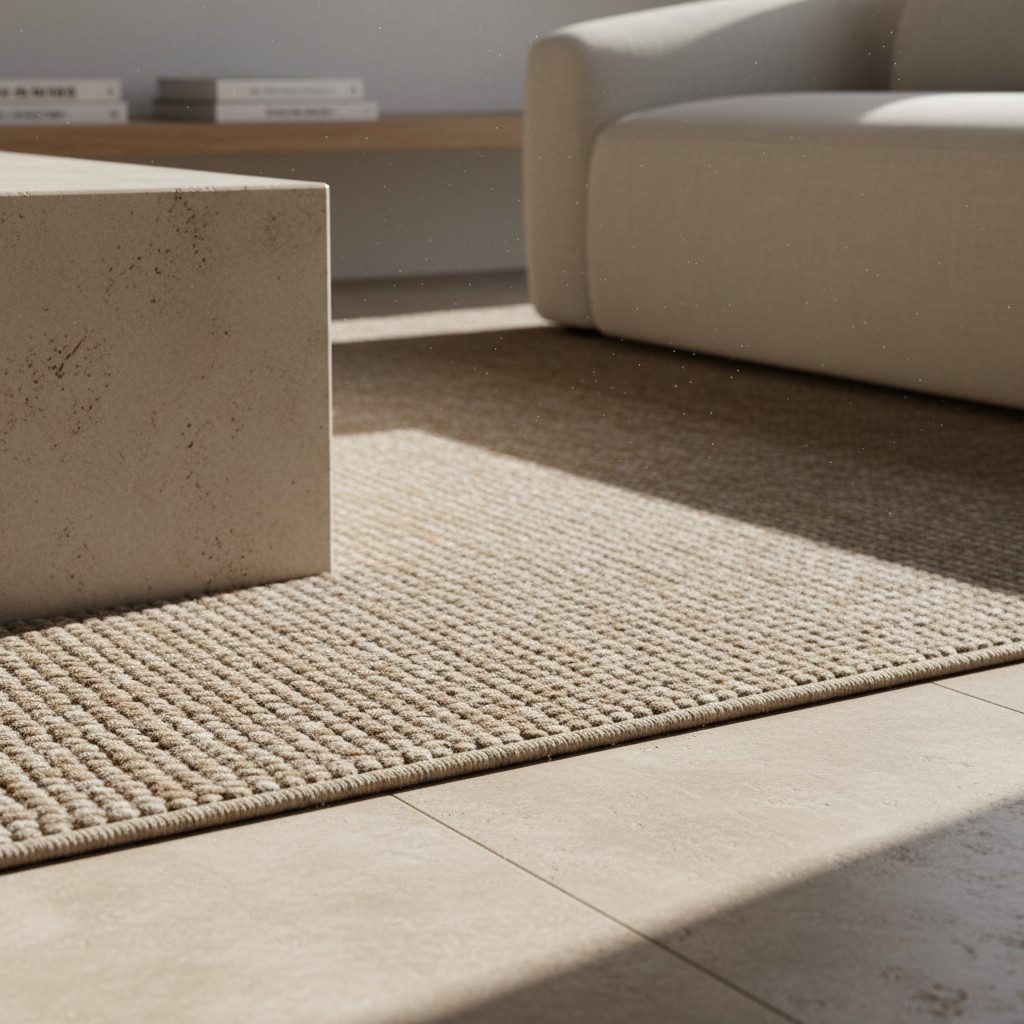 KADIMA DESIGN Teppich Flachgewebe Teppich CIMA Küche Läufer Rund Einfarbig Beige Braun, Rechteckig, Höhe: 7 mm, Beige, 60x100 cm, Webteppich Strapazierfähig Uni Waschbar