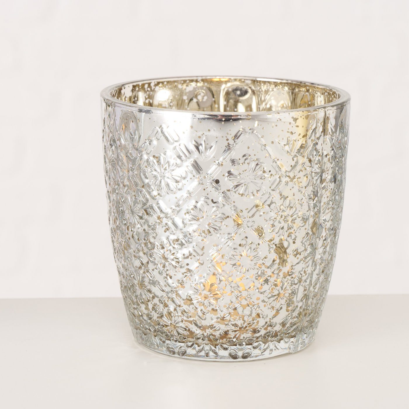 BOLTZE GRUPPE GmbH Windlicht Boltze Windlicht Patty 2er-Set Antik Silber 7 günstig online kaufen