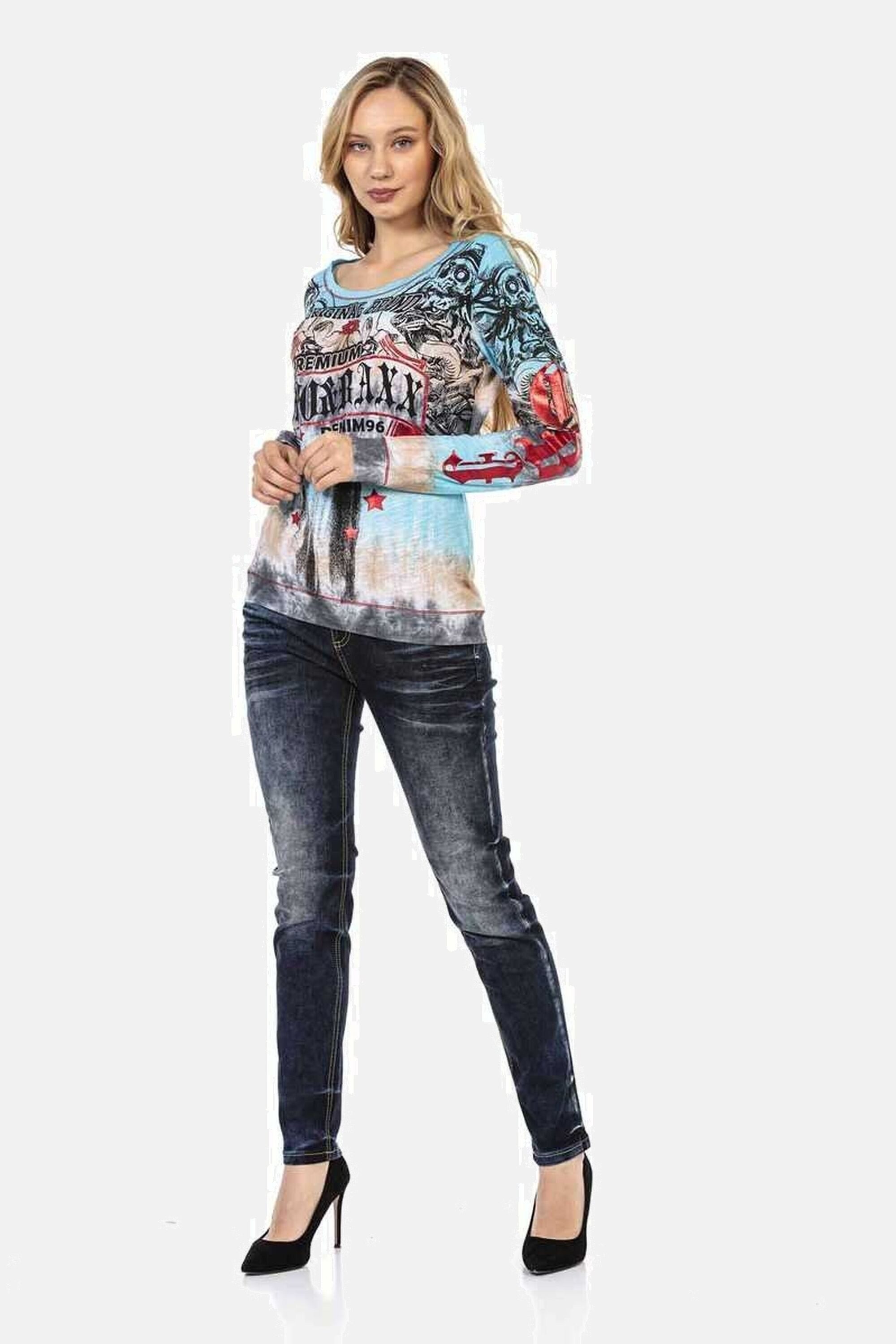 Cipo & Baxx Slim-fit-Jeans Jeans Mit glänzenden Nieten, WD465