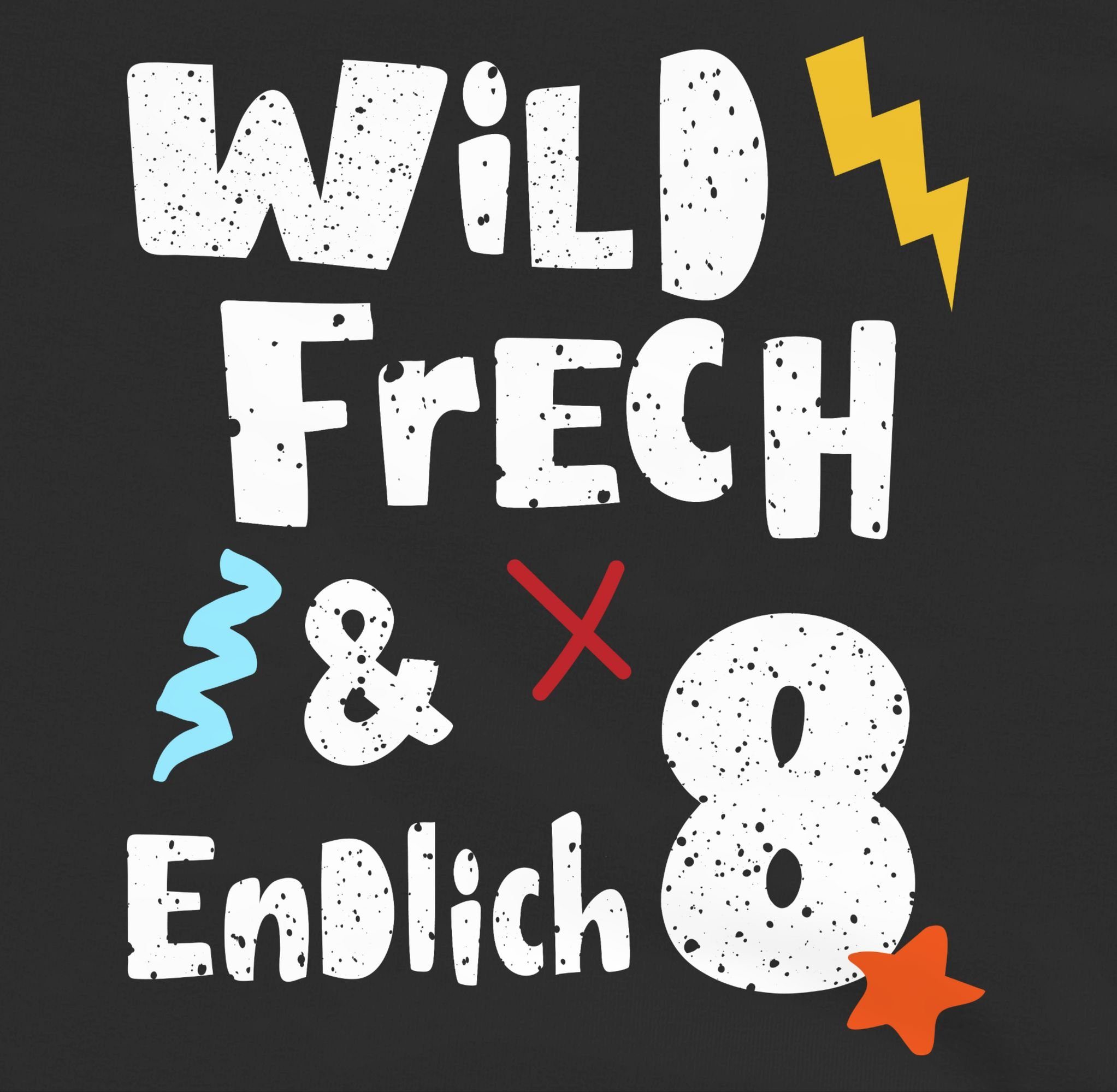 3 Schwarz und Geburtstag - Wunderbar Acht Jahre Wild Shirtracer 8. frech endlich Hoodie 8