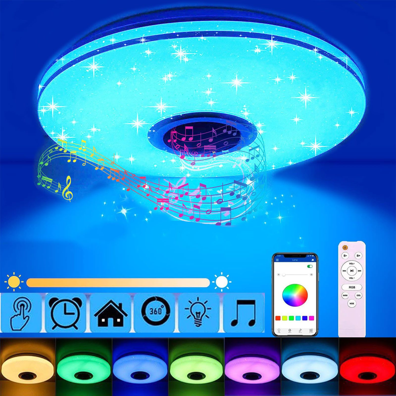 oyajia Deckenleuchte LED Deckenlampe mit Bluetooth günstig online kaufen