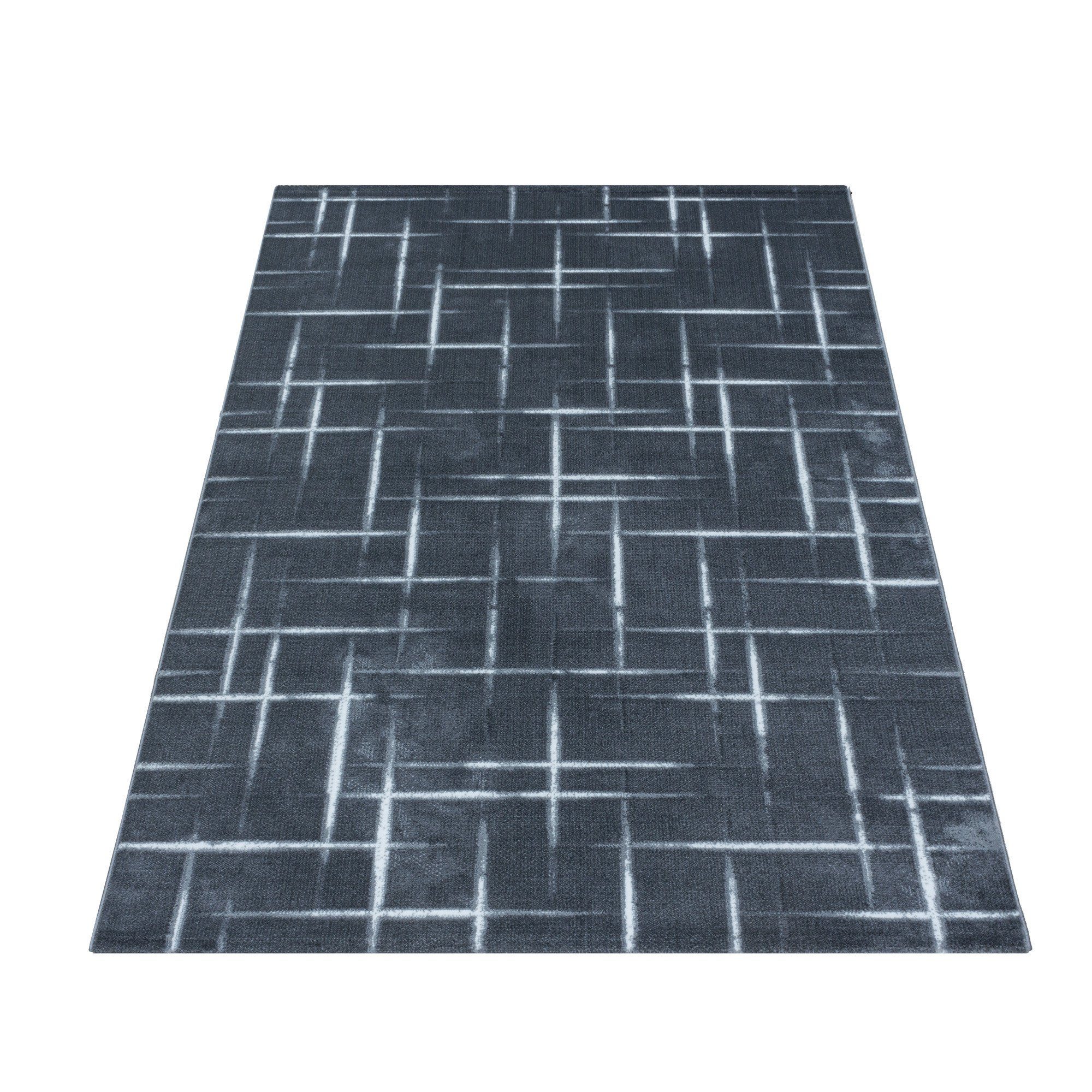 Miovani Grau Kurzflorteppich Schlafzimmer gestreift Wohnzimmer Teppich, Designteppich