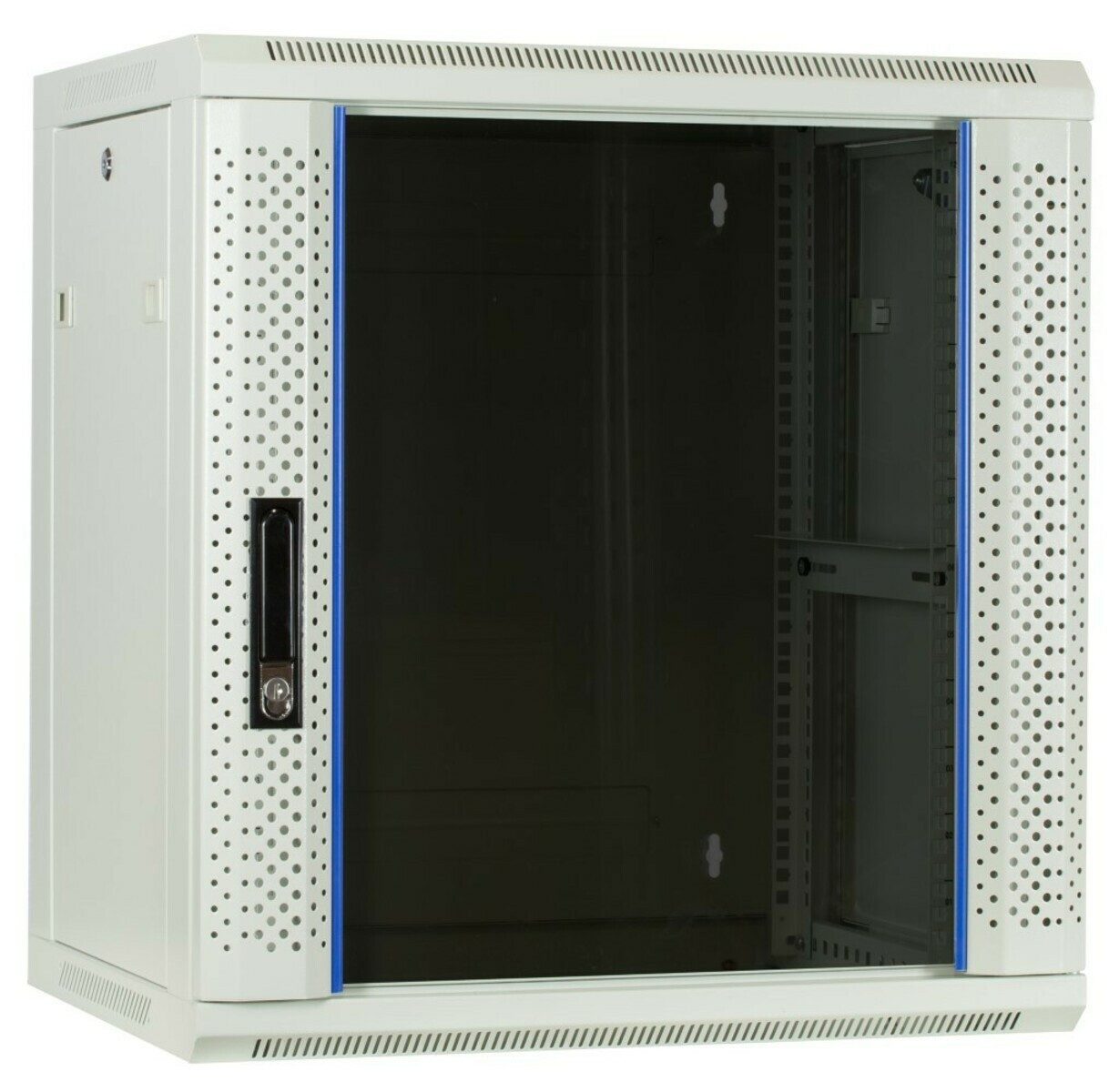 DSIT Wandgehäuse 12 HE Serverschrank, Wandgehäuse, mit Glastür, Weiß, (BxTxH) 600 x 450