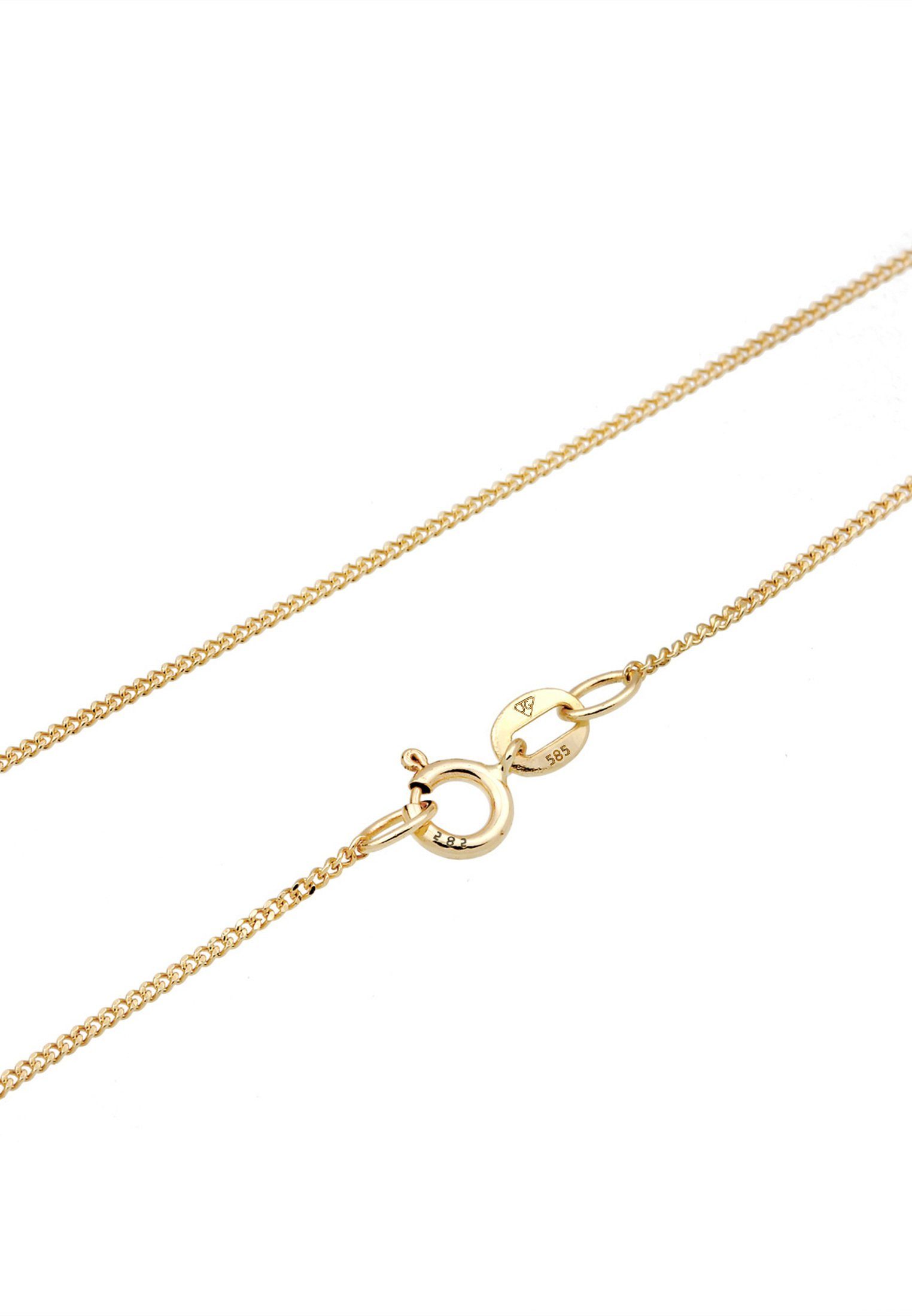 Elli Premium Kette mit Anhänger Kreis Design Twisted Gedreht 585 Gelbgold