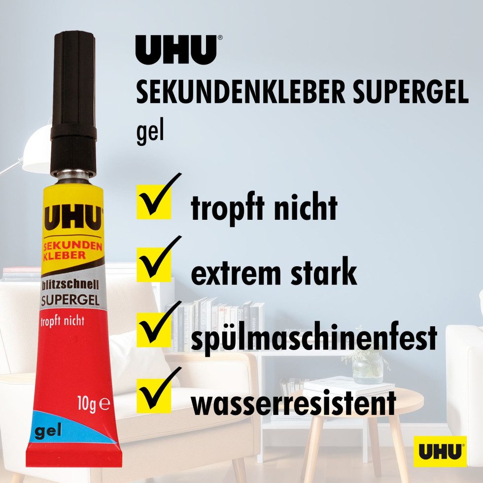 UHU Bastelkleber UHU Sekundenkleber blitzschnell Supergel 10 g