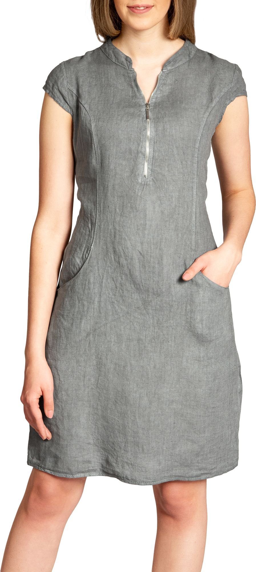 Caspar Sommerkleid SKL040 knielanges Damen Leinenkleid günstig online kaufen