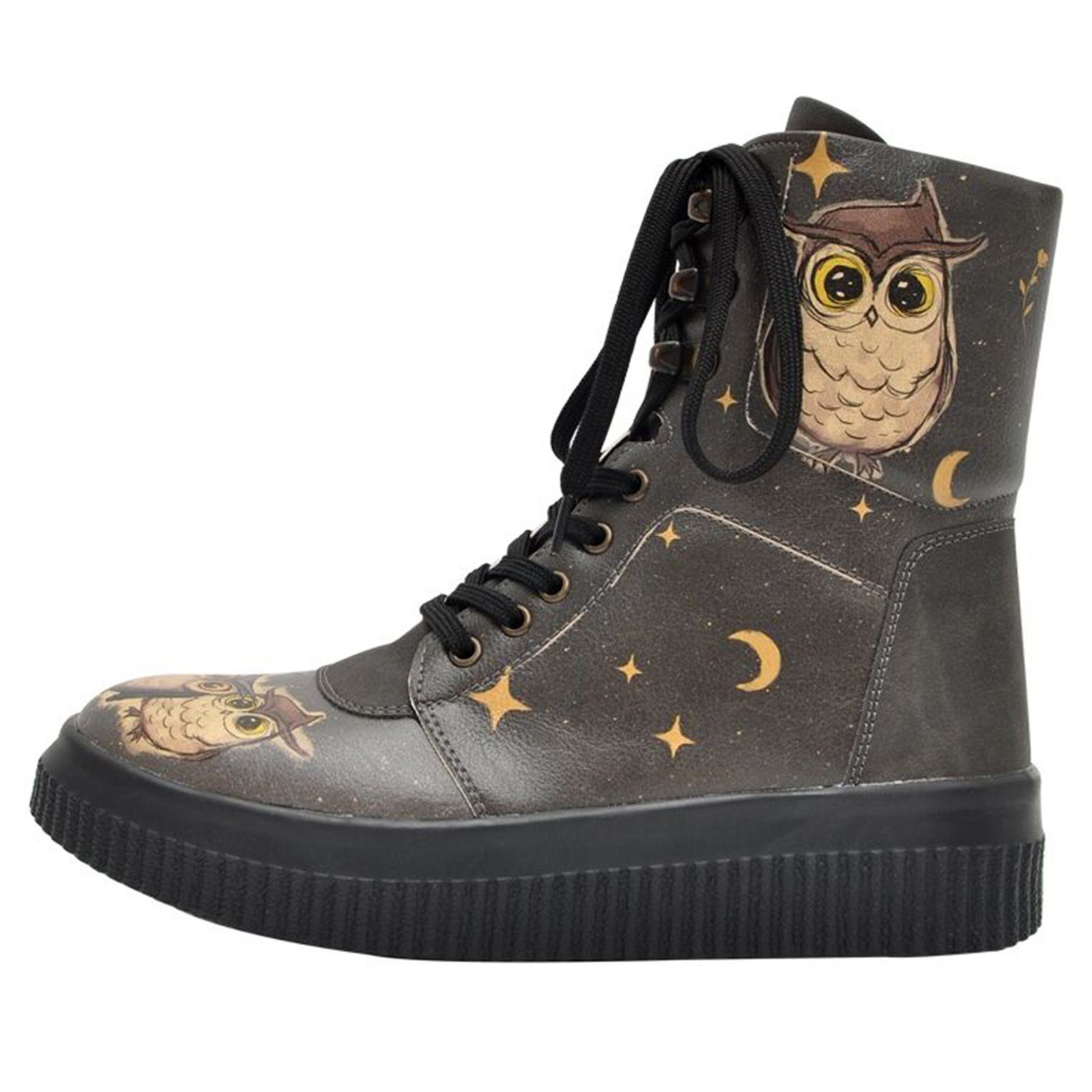 DOGO Future High Top Boots Owl Family Damen Stiefeletten Schnürboots Handge günstig online kaufen