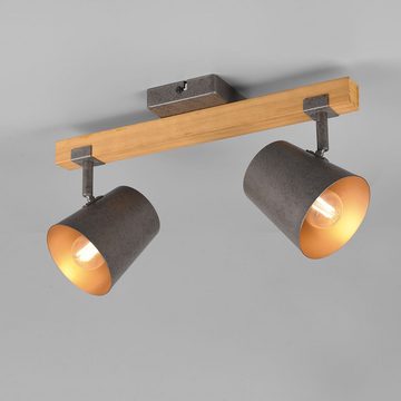 etc-shop LED Deckenspot, Leuchtmittel nicht inklusive, Deckenstrahler Vintage Holz Deckenlampe Holz Vintage Deckenleuchte