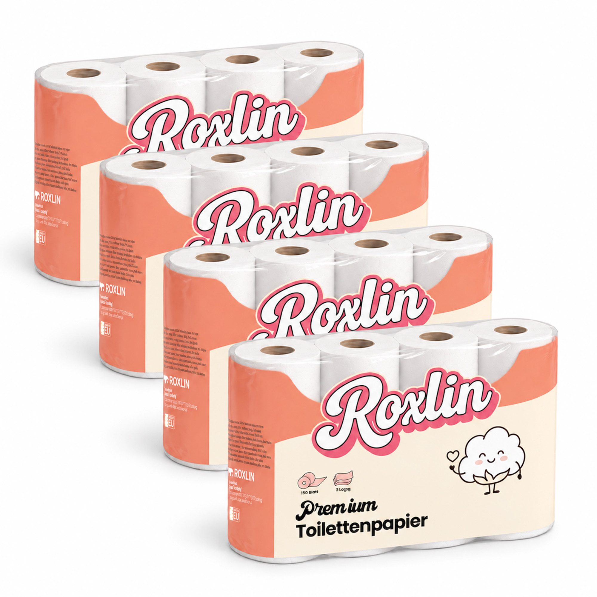 Roxlin Toilettenpapier Premium Toilettenpapier 3-lagig – Ultraweich & Hautfreundlich (32-St)