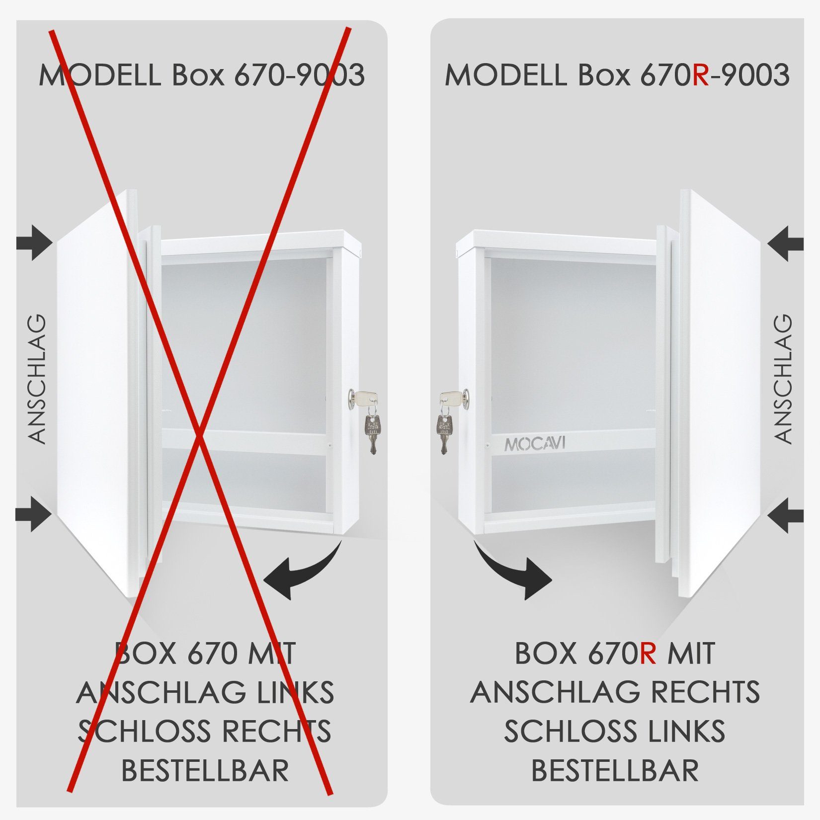 Design-Briefkasten Box MOCAVI Briefkasten (RAL weiß 9003) MOCAVI 670R