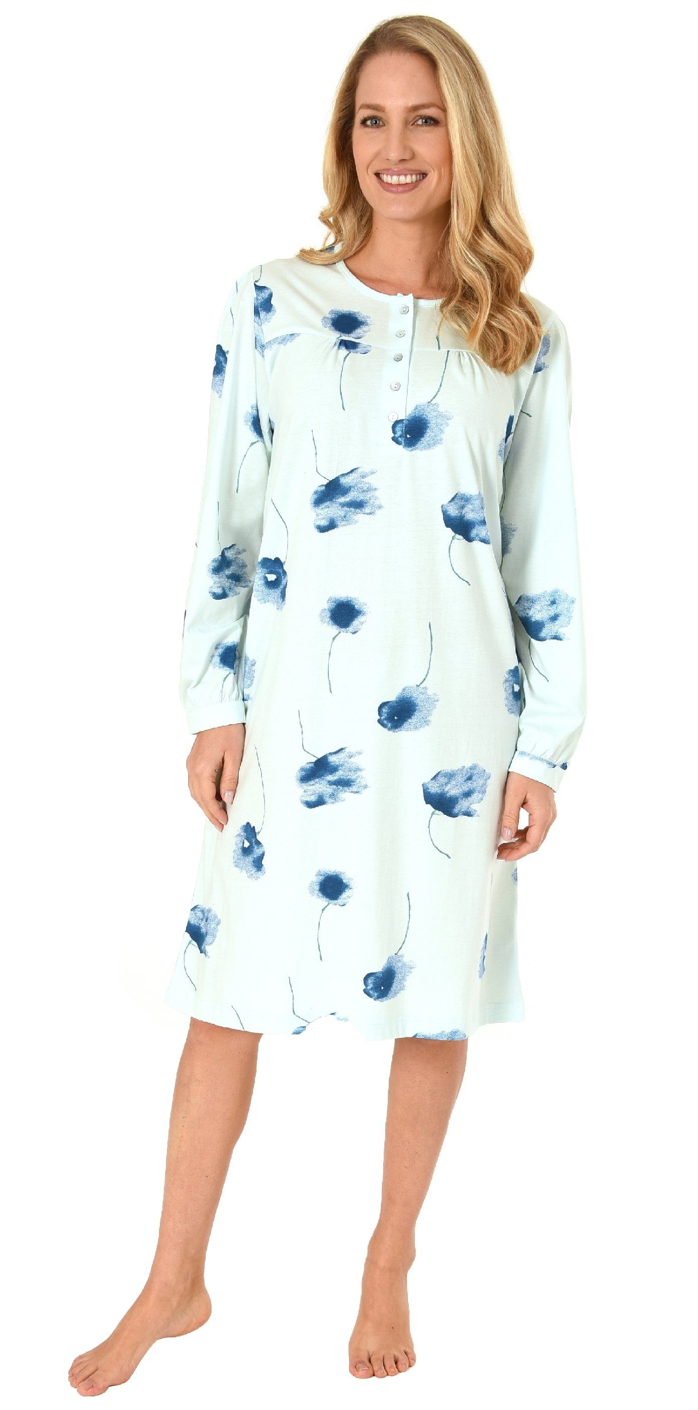 Normann Nachthemd Damen Nachthemd mit cm Länge und Kopfleiste am Hals - 291 193