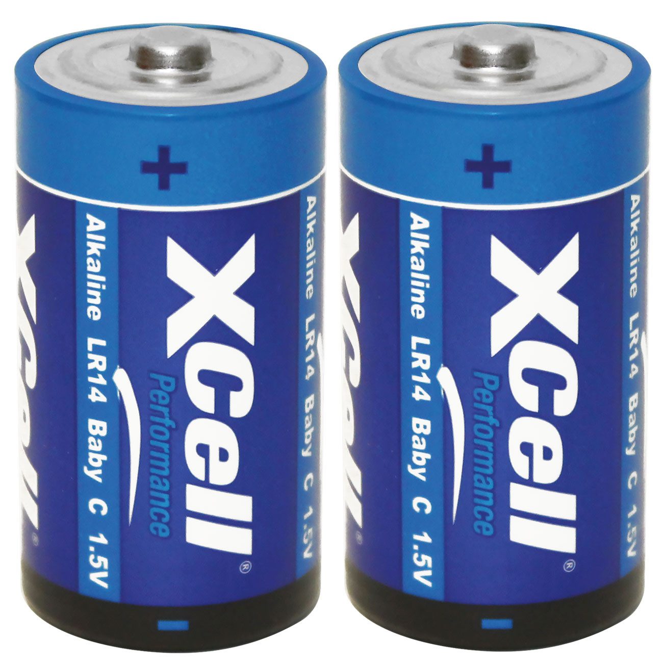 XCell Alkaline Batterie Typ C Baby LR14 1,5V, Auslaufsicherer 2er/4er-Pack Batterie, (2 St), Alkaline Babyzellen Typ C / LR14 1,5V Auslaufsicher & Stabile Spannung