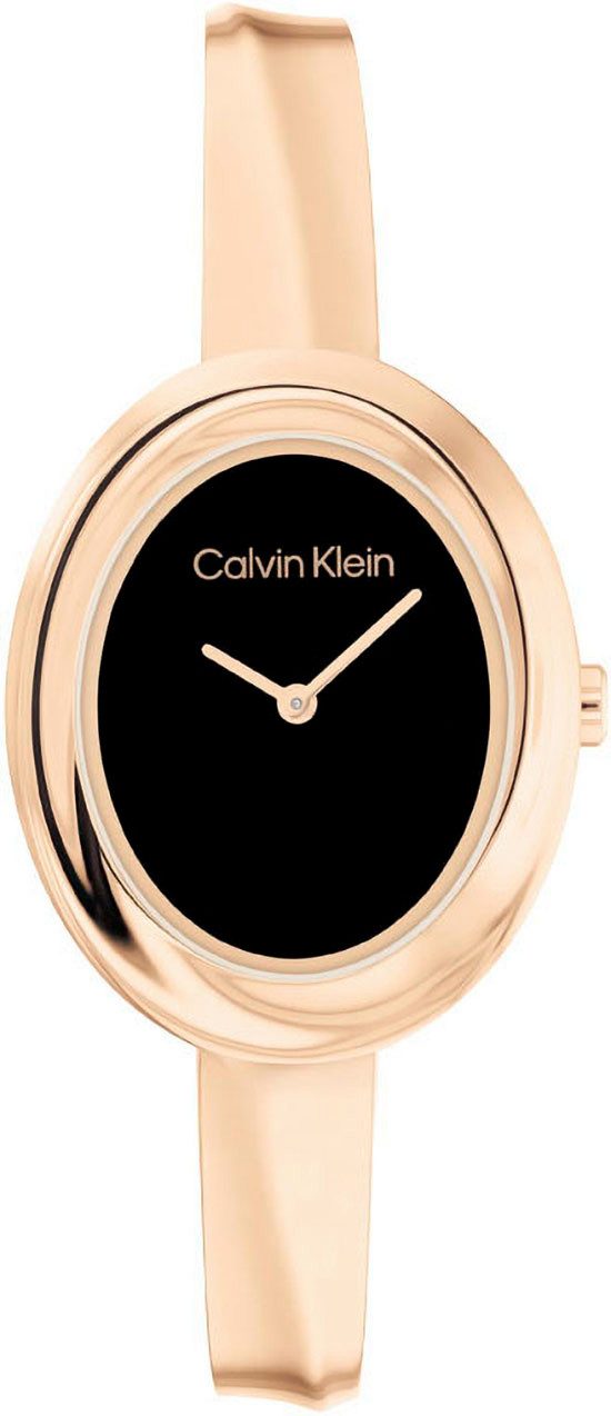 Calvin Klein Quarzuhr Twisted Bezel 25100057, Armbanduhr, Damenuhr, Edelsta günstig online kaufen