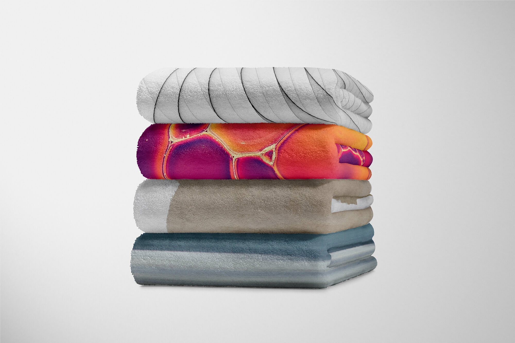 Sinus Art Handtücher Handtuch Strandhandtuch Saunatuch Fotomotiv Baumwolle-Polyester-Mix mit Kunstvoll, (1-St), Handtuch Kuscheldecke Wandfarbe Abstrakt