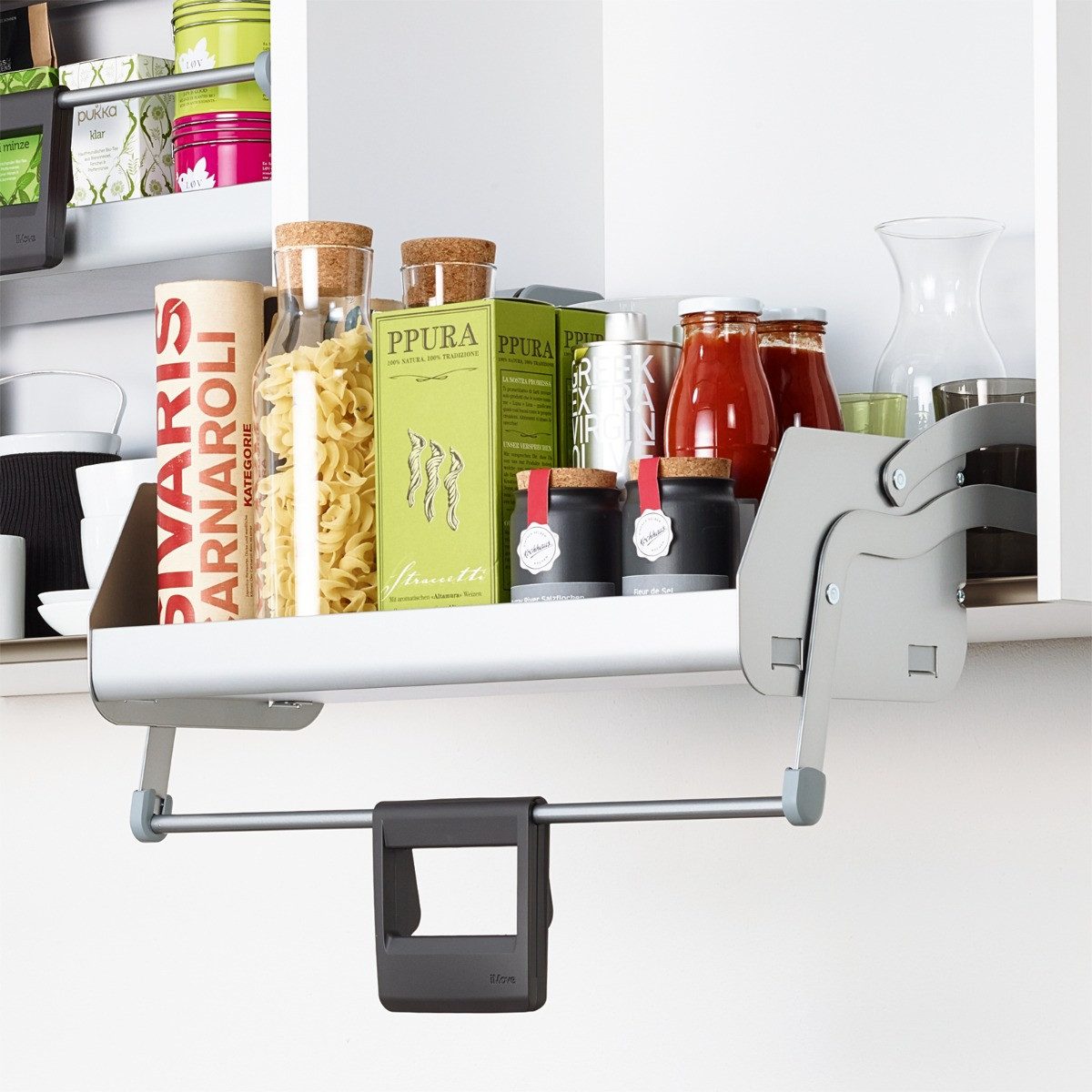 Kesseböhmer Auszug iMove Single Tray 60er Schrankbreite (Innenmaß 562 - 568 mm), silber, BxTxH 565 x 267 x 380 mm / Zuladung: max. 8 kg