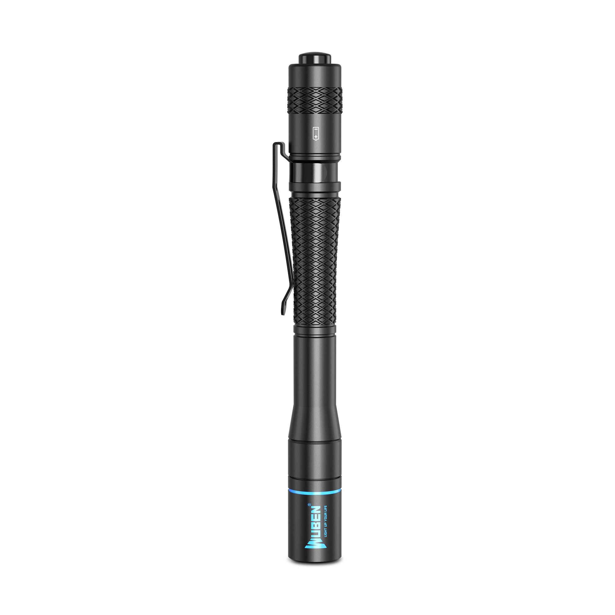 Wuben LED Taschenlampe WB-E19-HS, SOS-Funktion, CRI ≥90, Heckschalter, IP68 wasserdicht