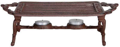 esschert design Stövchen, Gusseisen-Stövchen 31 x 13 cm Warmhalteplatte für 2 Teelichter
