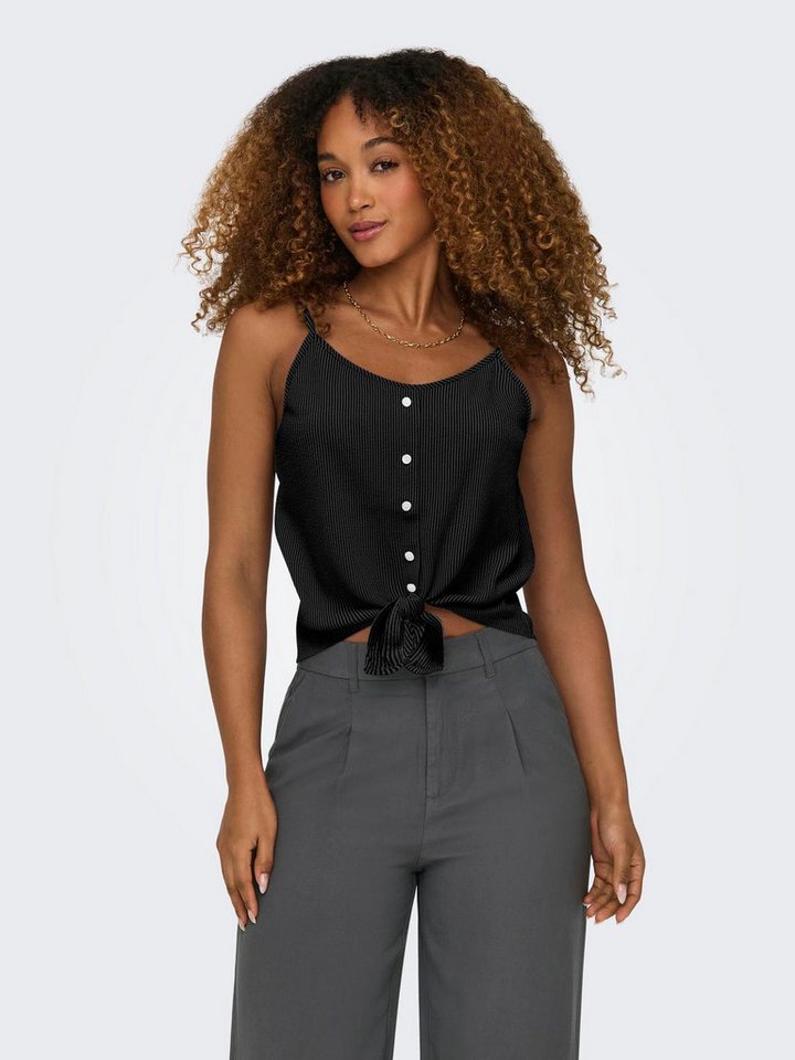 ONLY Trägertop ONLLECEY SL KNOT SINGLET NOOS WVN Materialmix, regular fit