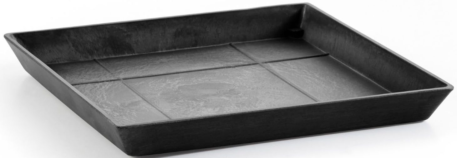 ECOPOTS Blumentopfuntersetzer SQUARE SAUCER Dark Grey, BxTxH: 28x28x3 cm
