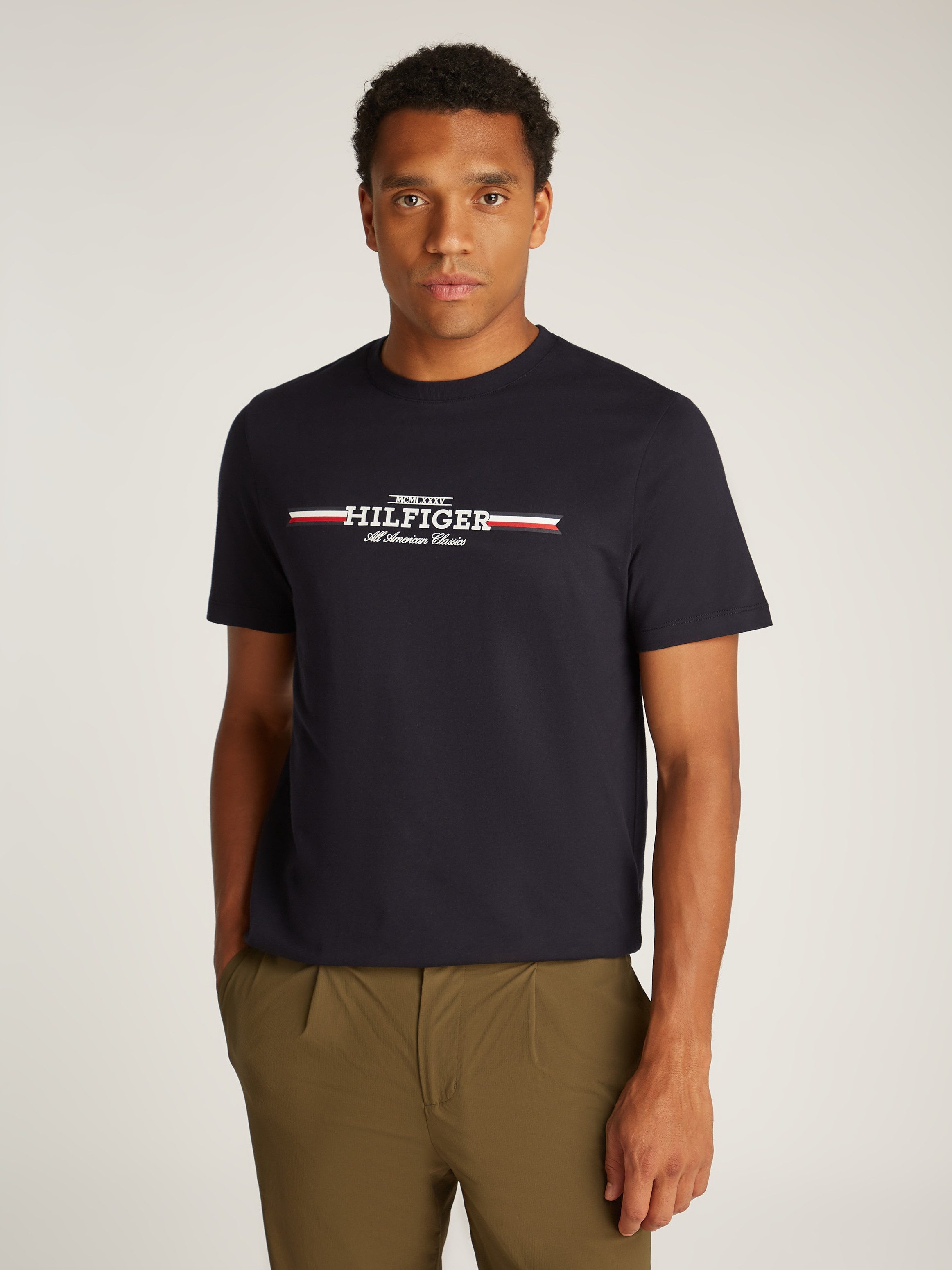 Tommy Hilfiger Rundhalsshirt HILFIGER CHEST STRIPE günstig online kaufen
