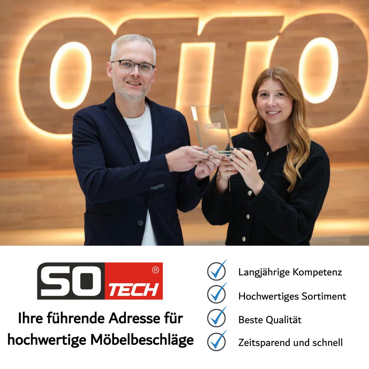 SO-TECH® Türbeschlag selbstklebende Edelstahl Tür-Rosetten mit 3M-VHB-Klebepad (1 St), Blindrosette oval 65x28x2mm satiniert – Bild 5 von 5