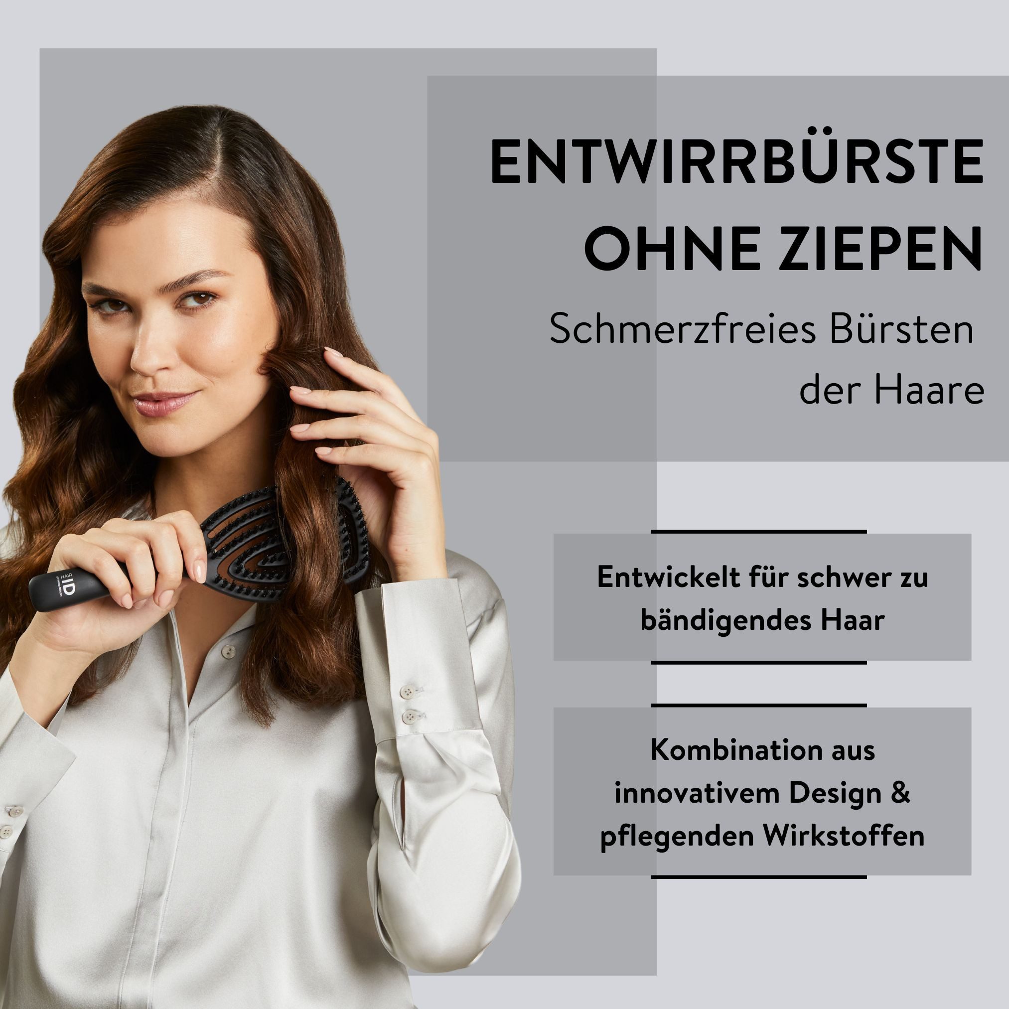 PARSA Beauty Haarbürste Hair ID Seidenglanz-Bürste, Glanz & Pflege mit Seidenproteinen
