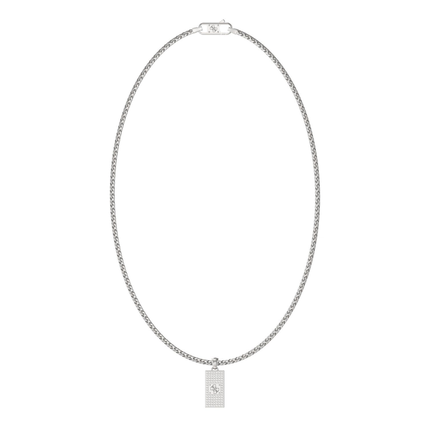 Guess Kette mit Anhänger Halskette - Stahl - Silber - Kristall - Herren