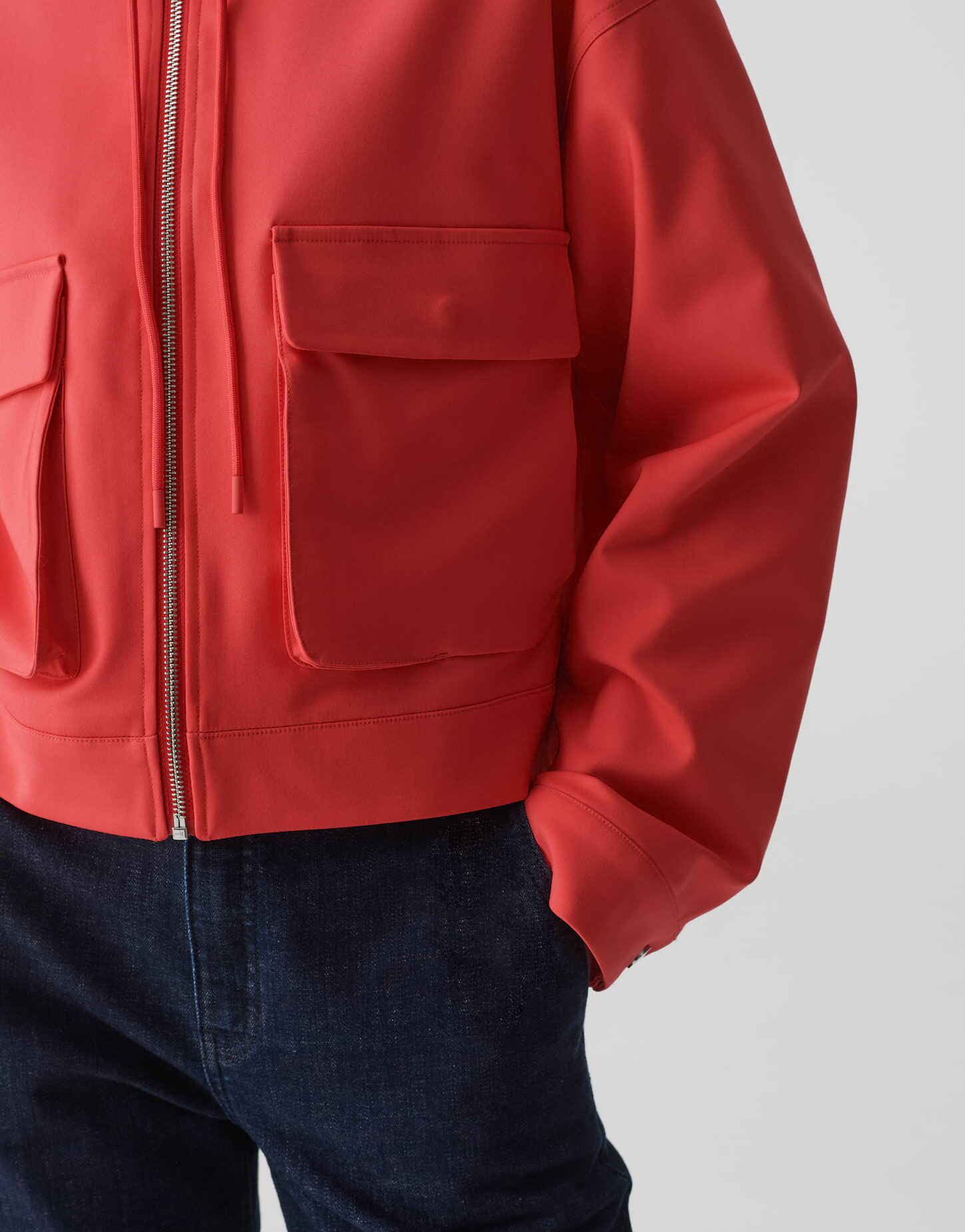 OPUS Kurzjacke Kurzjacke HALVA Boxy Fit aus Baumwoll Mix