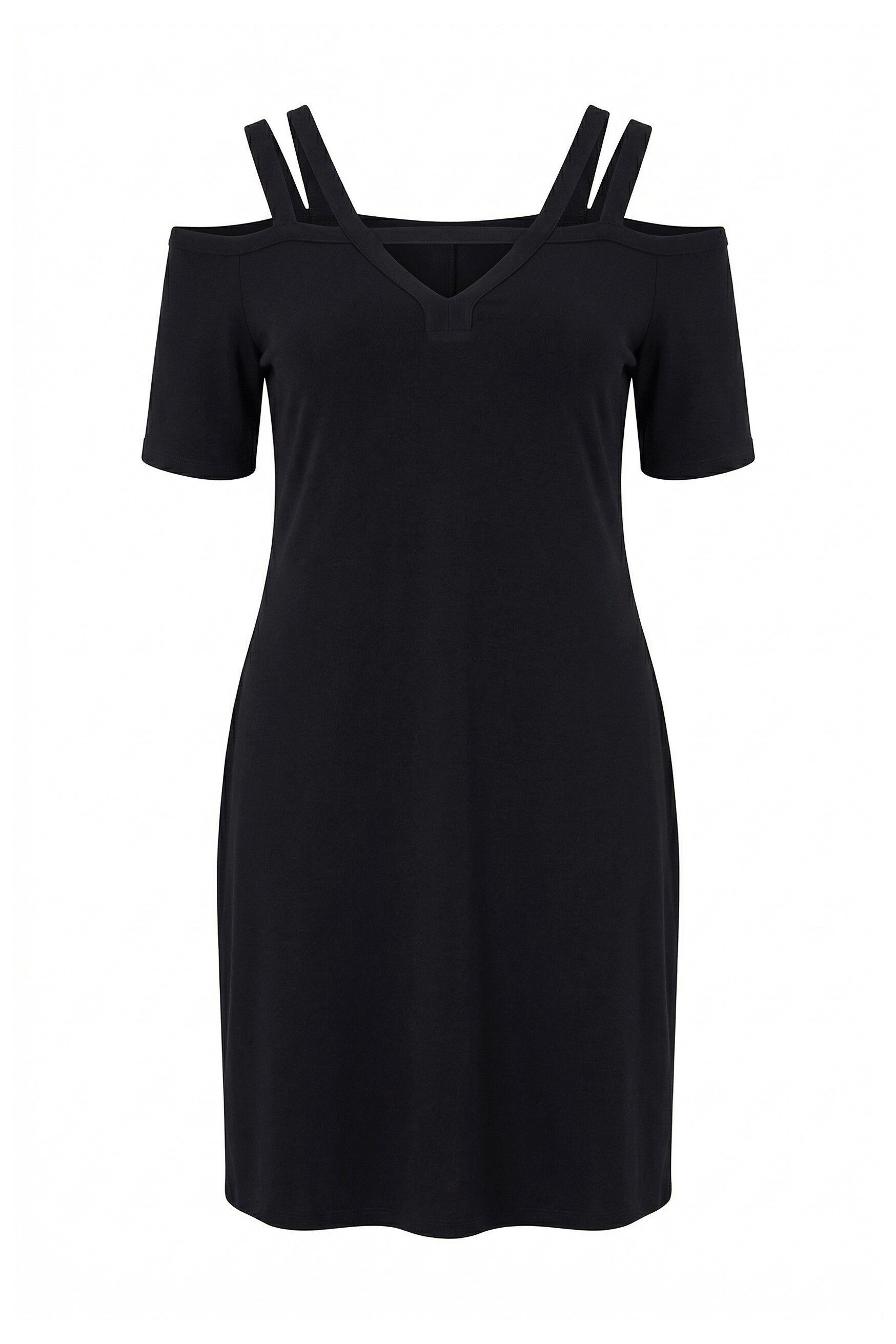 MIAMODA Jerseykleid ColdShoulder-Kleid Schulterträger weite Ärmel