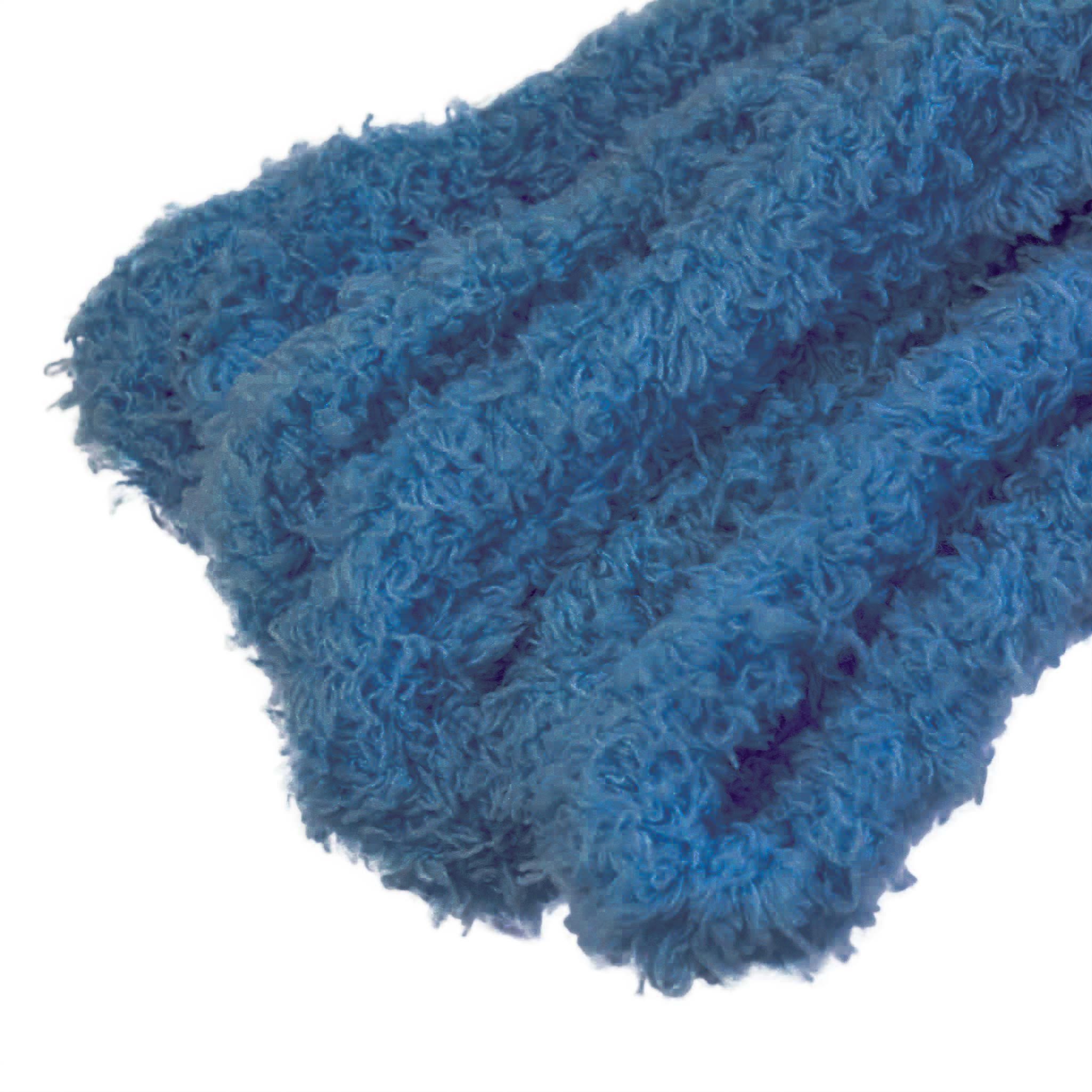maDDma Basteldraht 5er Set Plüschdraht Pfeifenreiniger Jumbo 1m x 20mm Microplüsch, jeansblau